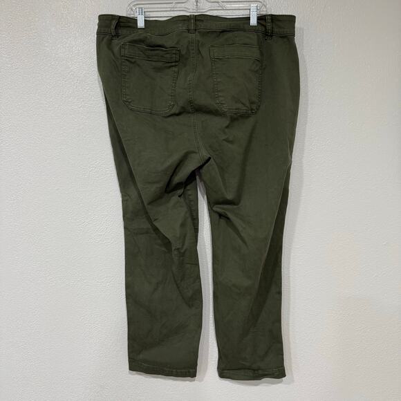 Torrid Perfect Relaxed Utility Crop Pant Deep Depths Olive Green Size 18 - Picture 4 of 9